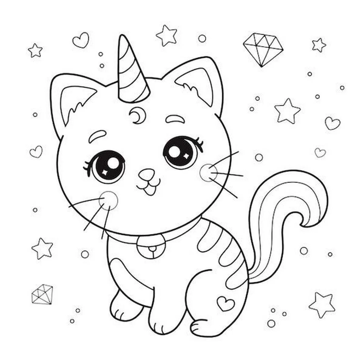 Tranh tô màu con mèo cute số 12