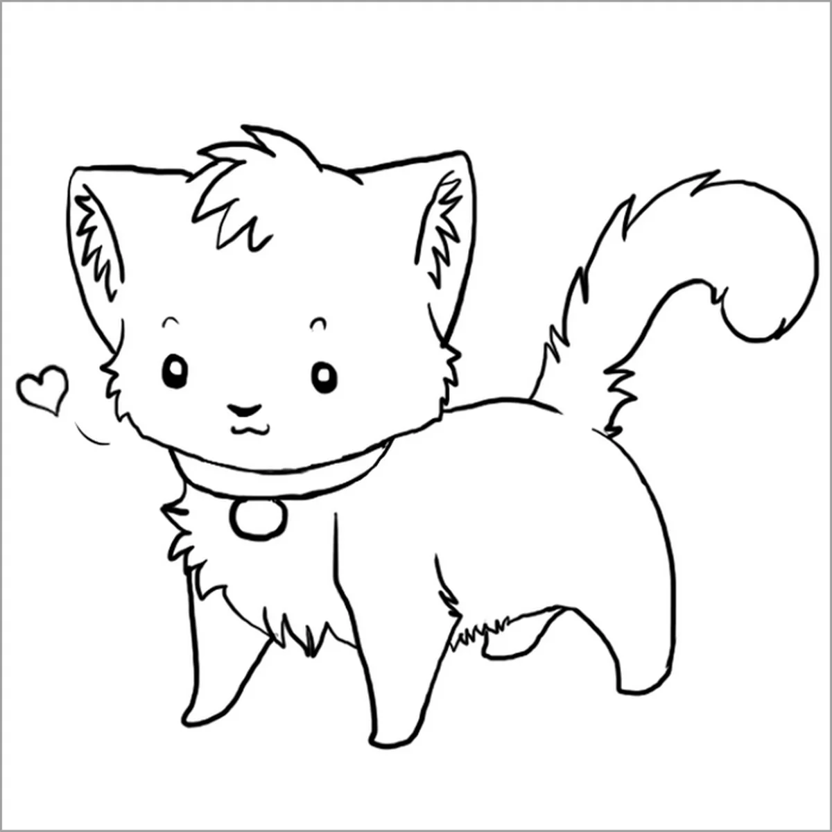 Tranh tô màu con mèo cute số 3
