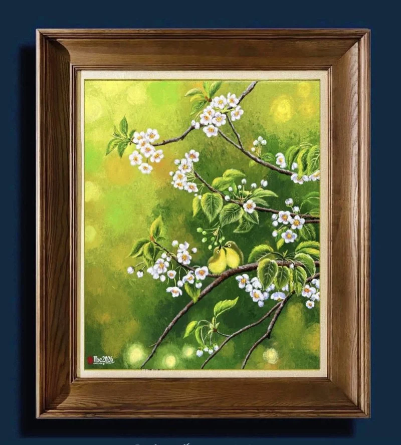 Tranh phong cảnh Cuộc Sống Tươi Đẹp, acrylic 60x70 cm