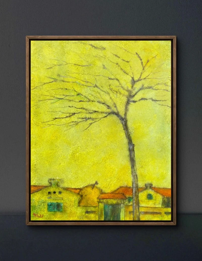 Tranh phong cảnh Màu Thu, acrylic 70x90 cm