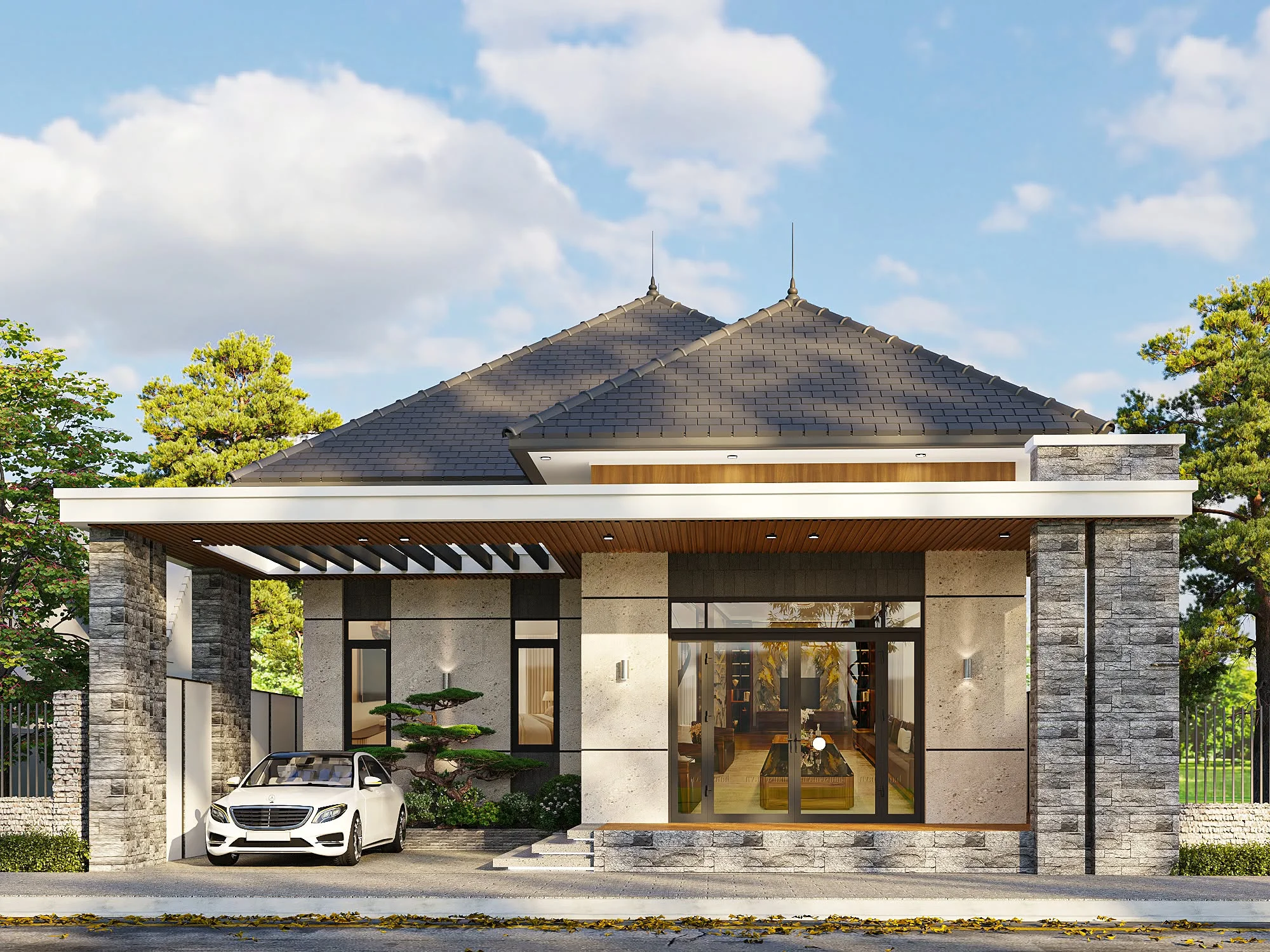 Nhà cấp 4 nông thôn đẹp hiện đại – mẫu thiết kế, mặt bằng, chi phí và kinh nghiệm xây dựng thực tế - Kiến trúc Angcovat