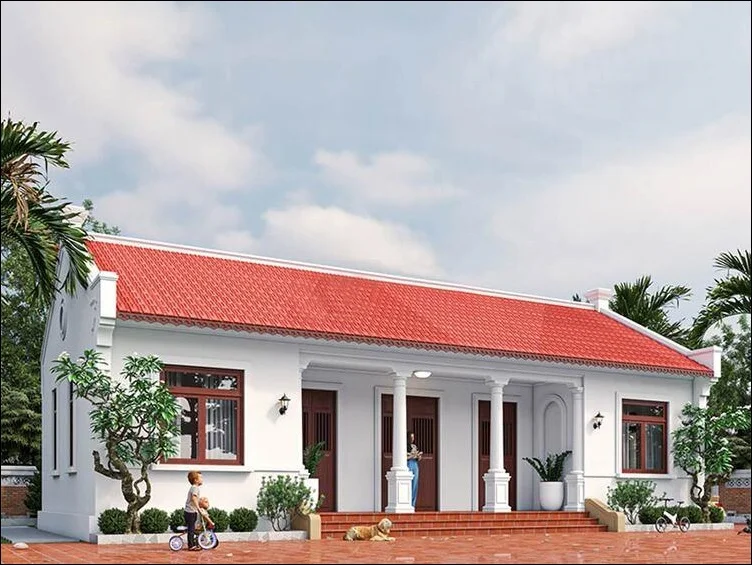 37 Mẫu nhà ngang cấp 4 nông thôn đẹp, xây tiết kiệm chi phí