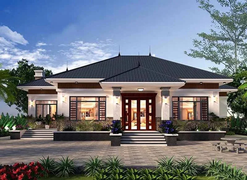 Nhà cấp 4 nông thôn mái thái bề thế