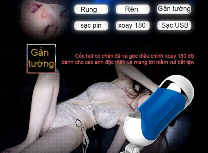 Thủ dâm bằng máy âm đạo gắn tường rung rên | ShopVoChong24H
