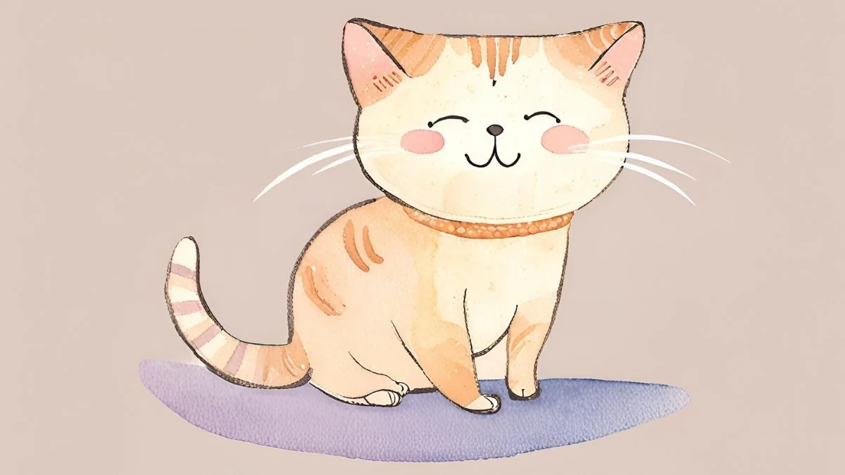 Hình vẽ mèo cute xinh tươi