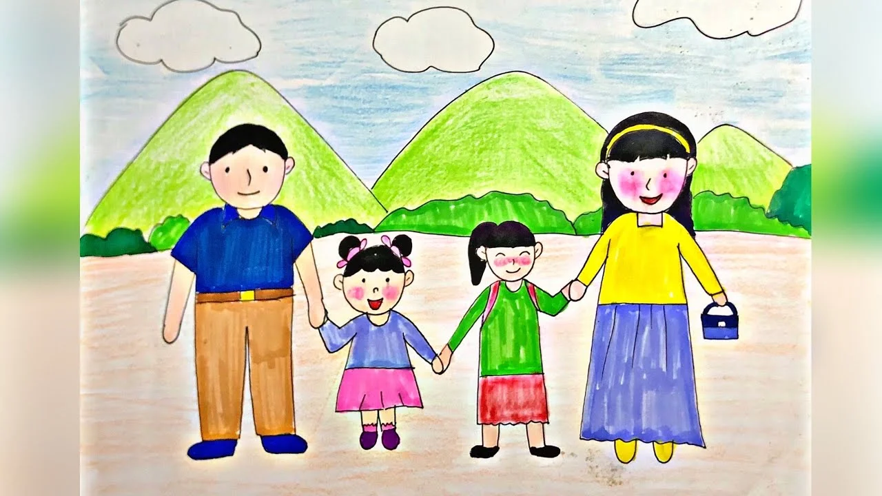 Vẽ Người thân của em | Vẽ tranh Gia đình | Draw Family