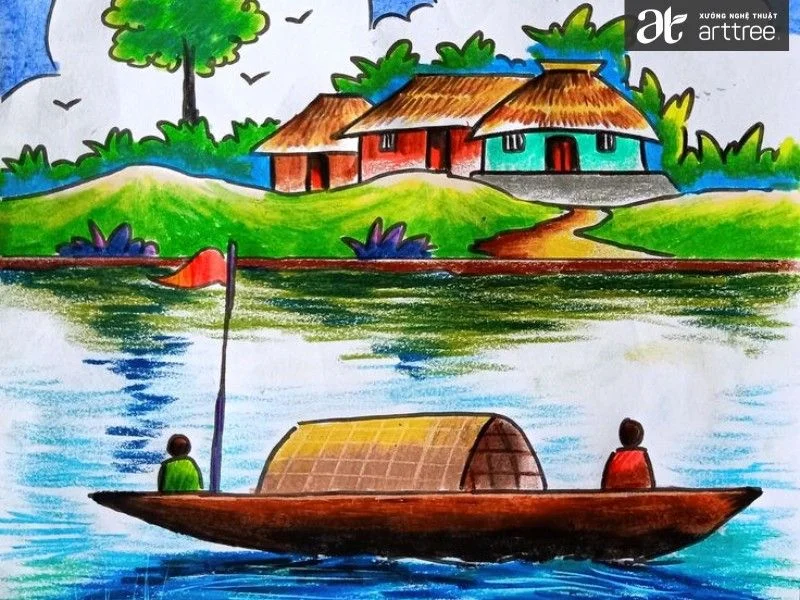 Hình ảnh: Top 10 bài vẽ tranh ngôi nhà (Nguồn tham khảo) (2)