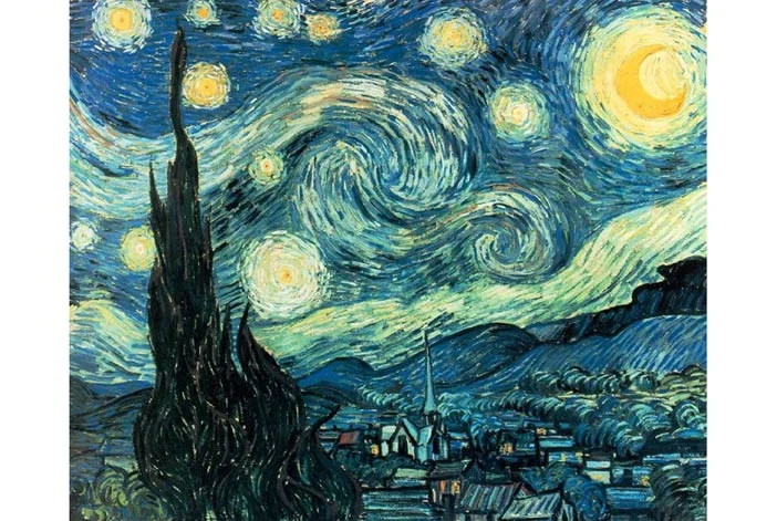 Bức tranh nổi tiếng đêm đầy sao van gogh với bầu trời xanh vàng đầy nghệ thuật