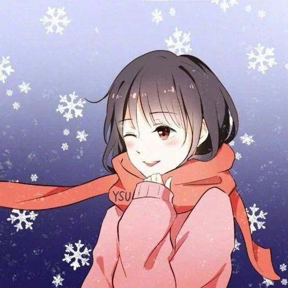 Ảnh anime cô gái mùa đông làm avatar đôi cho 2 người