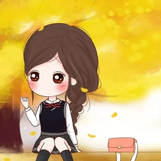 Avatar đôi cho 2 người phong cách chibi nữ sinh