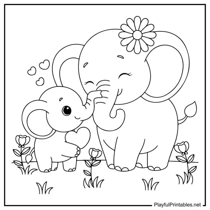 100+ tranh tô màu con voi đáng yêu, tải xuống miễn phí (2)