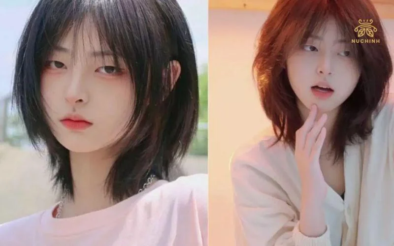 Hình ảnh so sánh các mẫu tóc mullet nữ đẹp và thời trang.