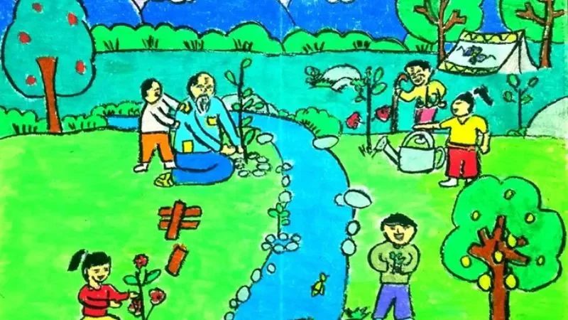 Tranh bảo vệ môi trường: 99+ Mẫu vẽ đẹp, ý nghĩa và độc đáo - hình ảnh đất rừng tự nhiên - hình 2