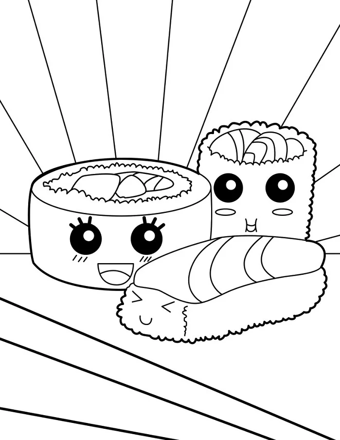 món ăn sushi dễ thương