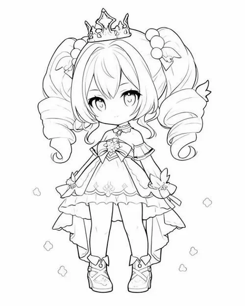 Trang tô màu anime chibi cho bé 3 tuổi