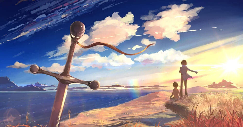 hình nền máy tính anime phong cảnh thanh bình