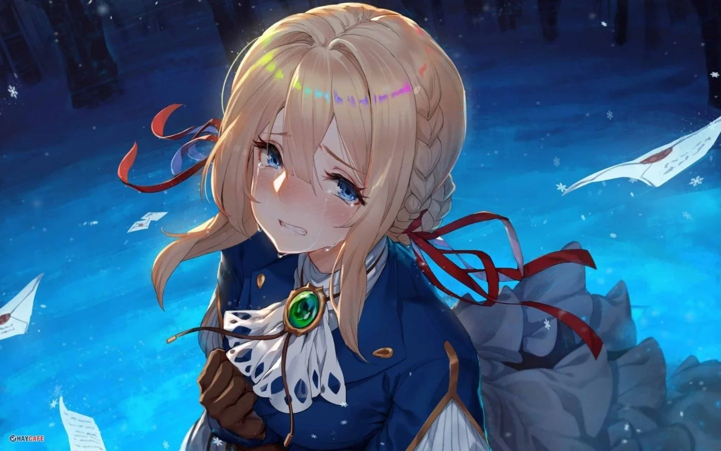 Hình nền nhân vật anime đầy tâm trạng