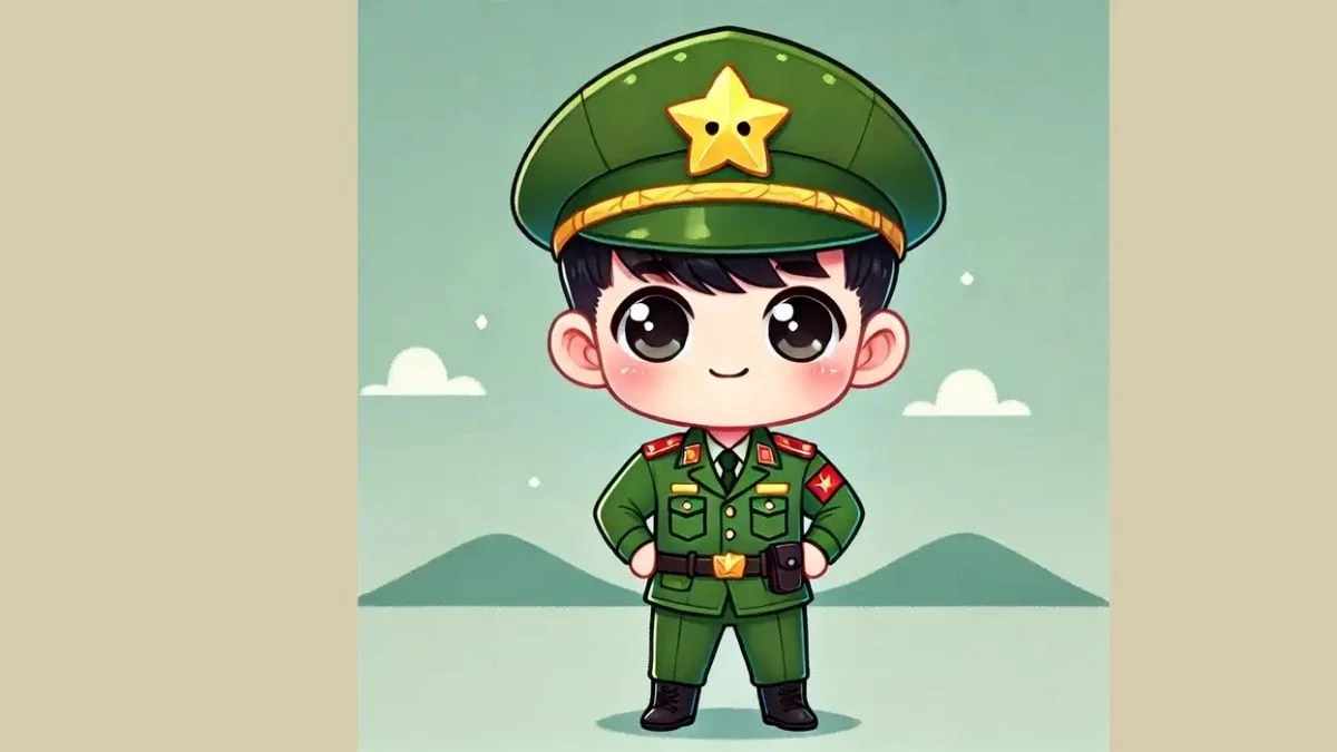 Hình ảnh chibi bộ đội Việt Nam đi hành quân