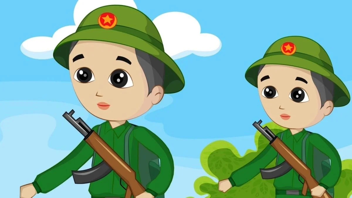 Tranh vẽ chibi bộ đội Việt Nam ấn tượng