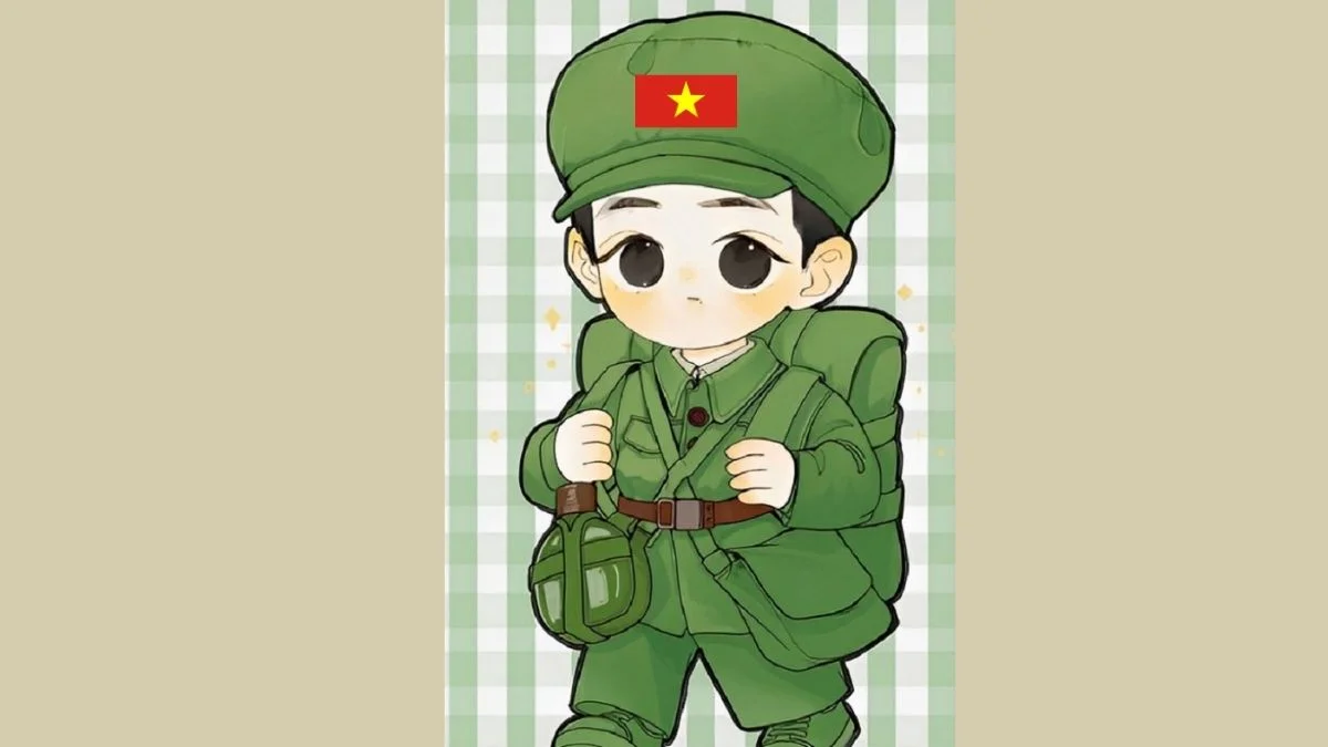 Tranh vẽ chibi bộ đội Việt Nam cực dễ thương