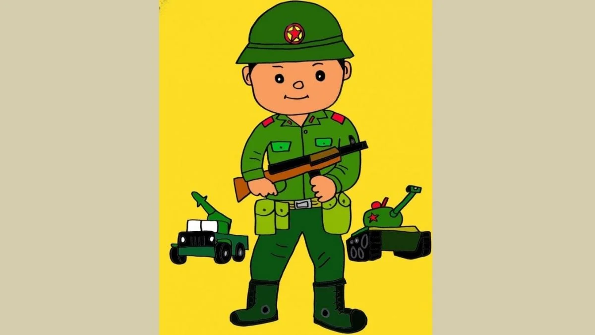 Hình vẽ chibi bộ đội Việt Nam dễ thương