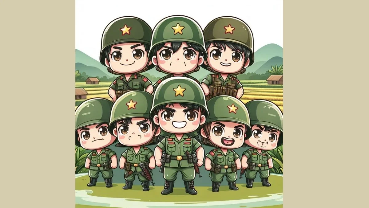 Hình ảnh chibi bộ đội Việt Nam trên đảo xa
